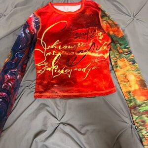 Multi color long sleeve fashion top